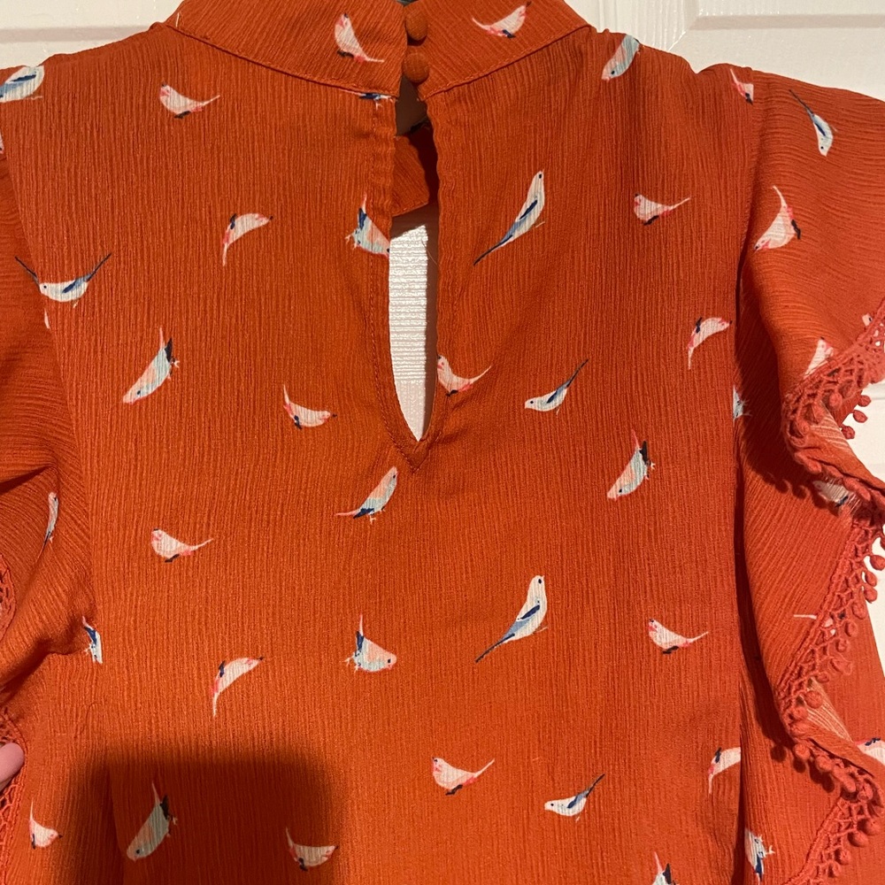 Brownish/Orange Blouse Sweet Wanderer Blouse sleeveless Size Large - Picture 6 of 6